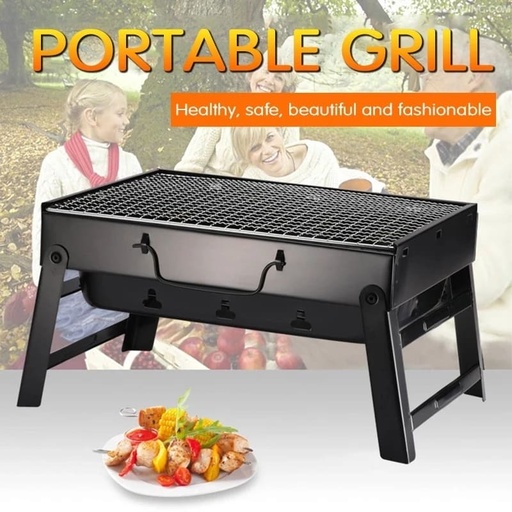 New Large Folding Grill Portable Dark Graphite Outdoor Camping Picnic Folding Burner Charcoal Camping Grill