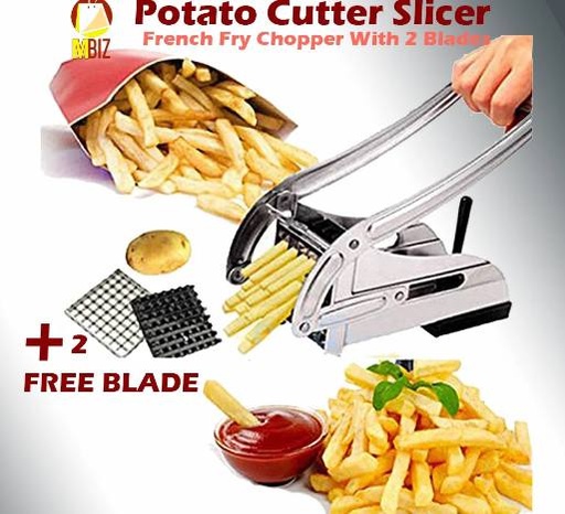 Potato Vegetables Cutter Slicer French Fry Chopper With 2 Blades Stainless Stee