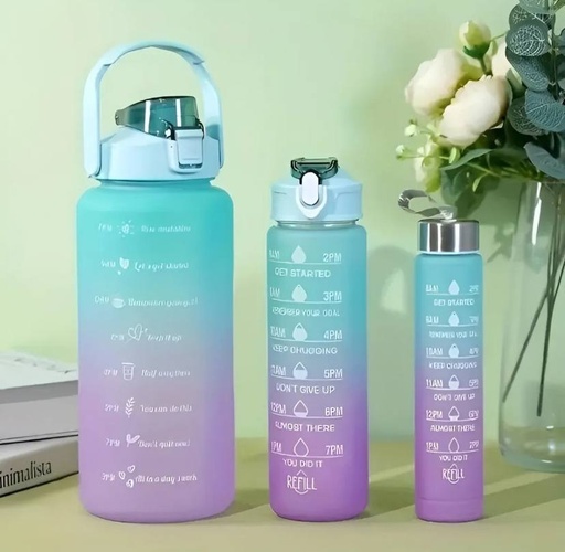 Nepliving 3Pcs/Set Sports Large Capacity Water Bottle For Hiking Camping Cup ( 2000Ml-900Ml-280Ml)